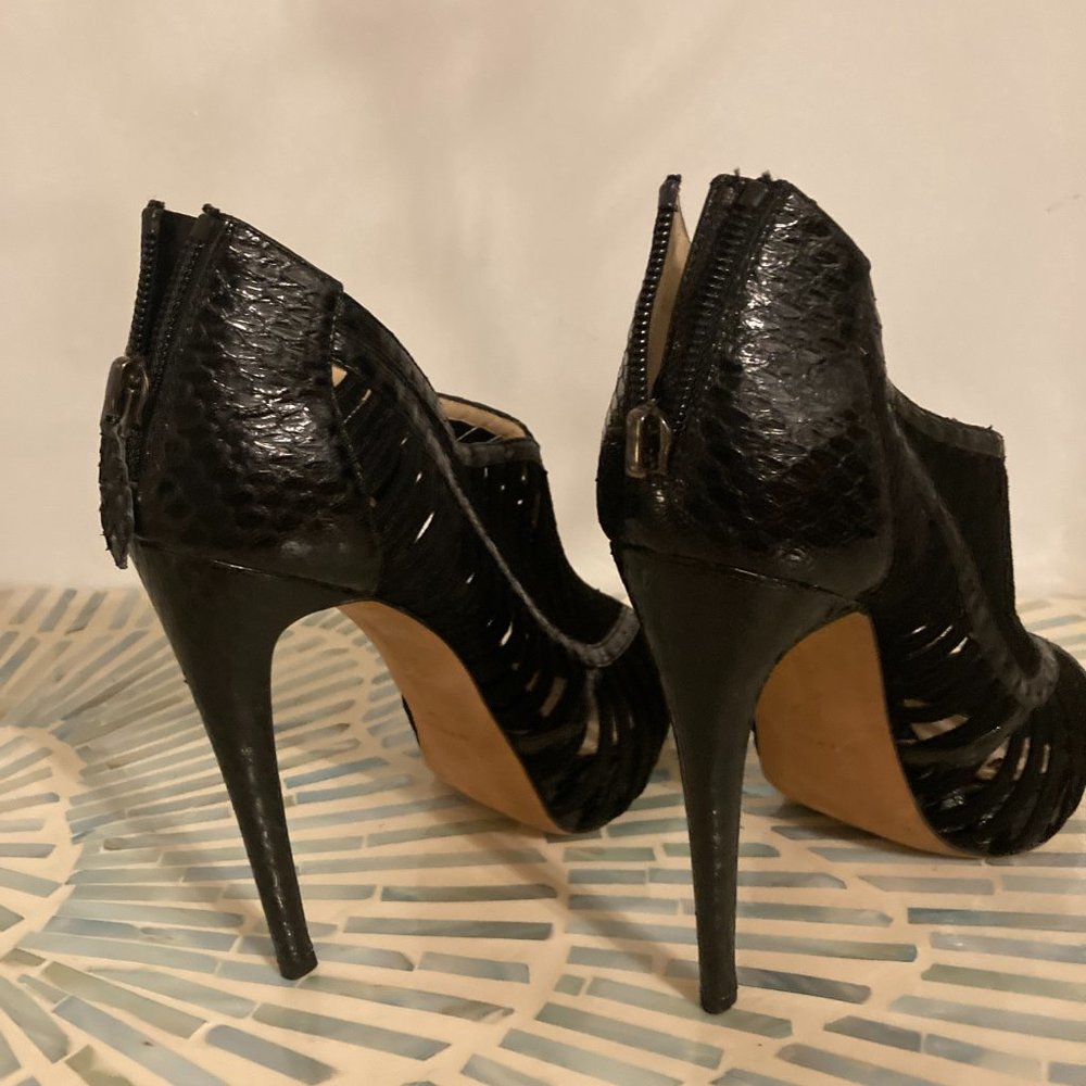 Alexandre Birman Suede And Python Caged Sandal, B… - image 6